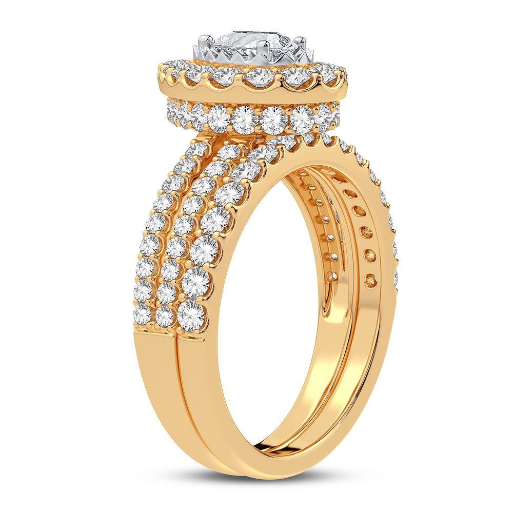 14K Yellow Gold Beautiful 1.50Ct Diamond Bridal Ring