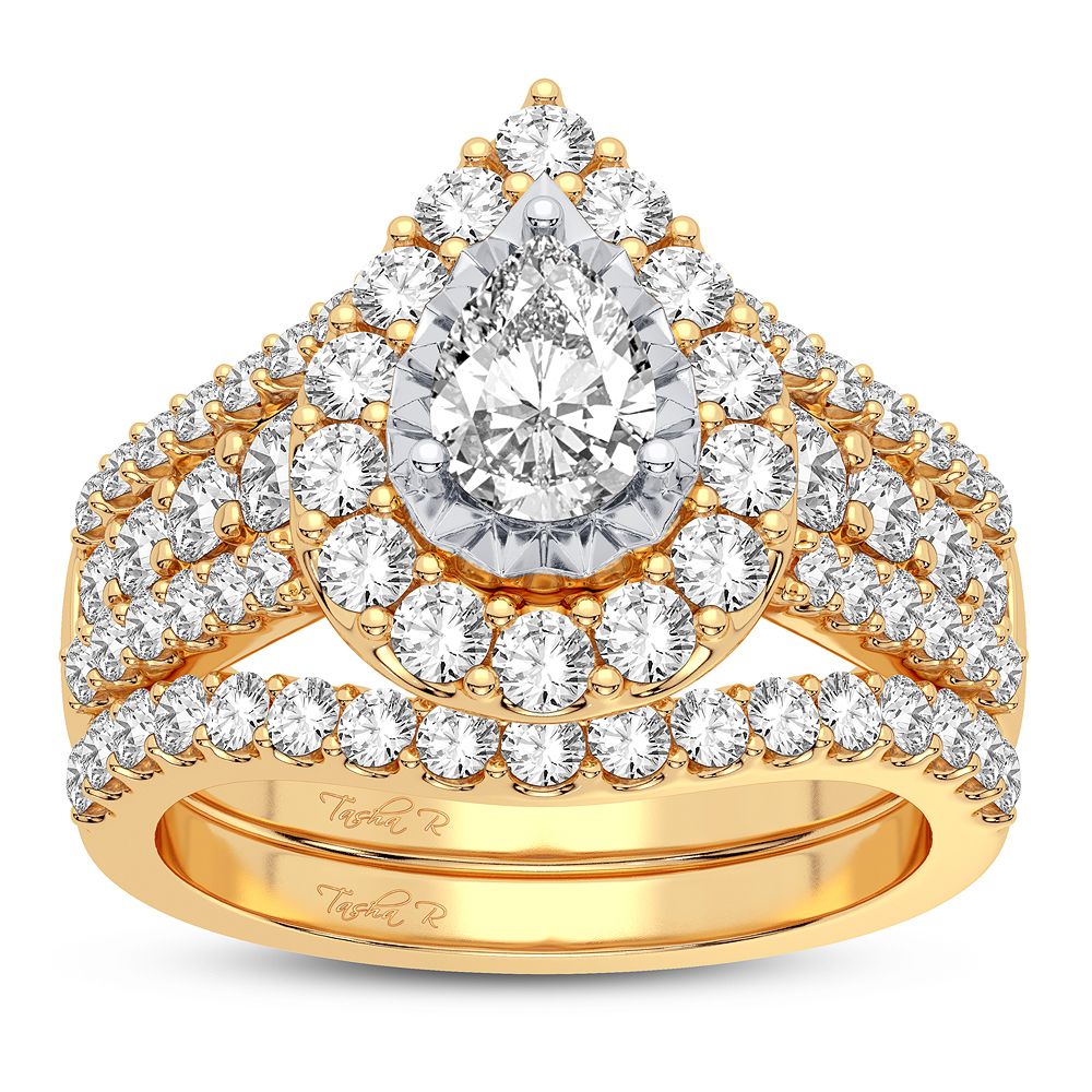 14K Yellow Gold Dazzling 2.00Ct Diamond Bridal Ring