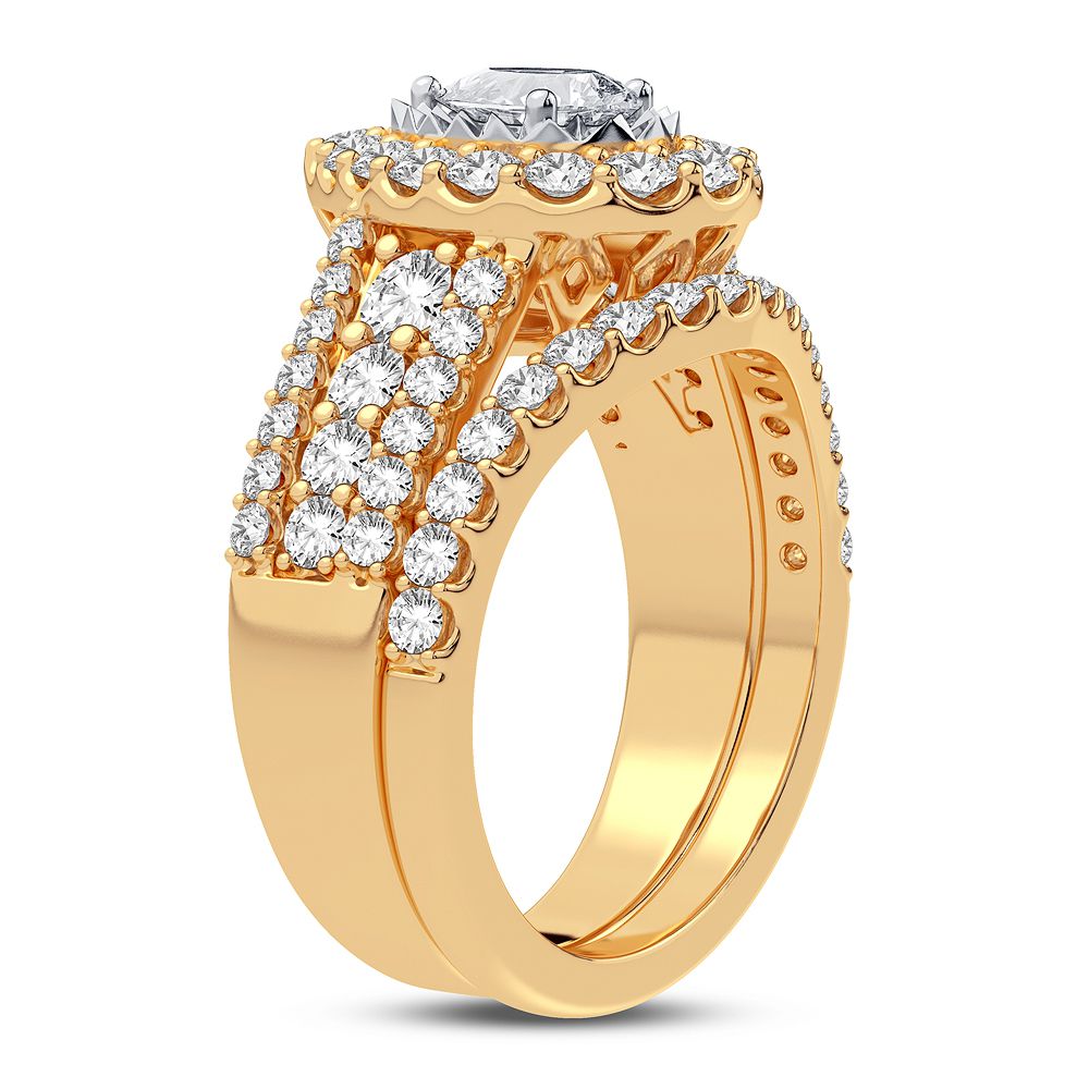 14K Yellow Gold Dazzling 2.00Ct Diamond Bridal Ring