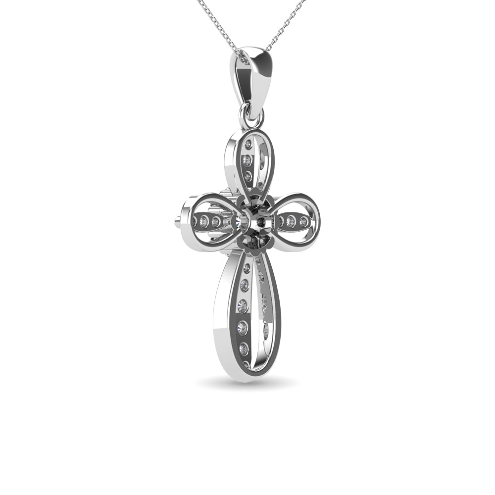 Diamond 1/5 Ct.Tw. Cross Pendant in 14K White Gold