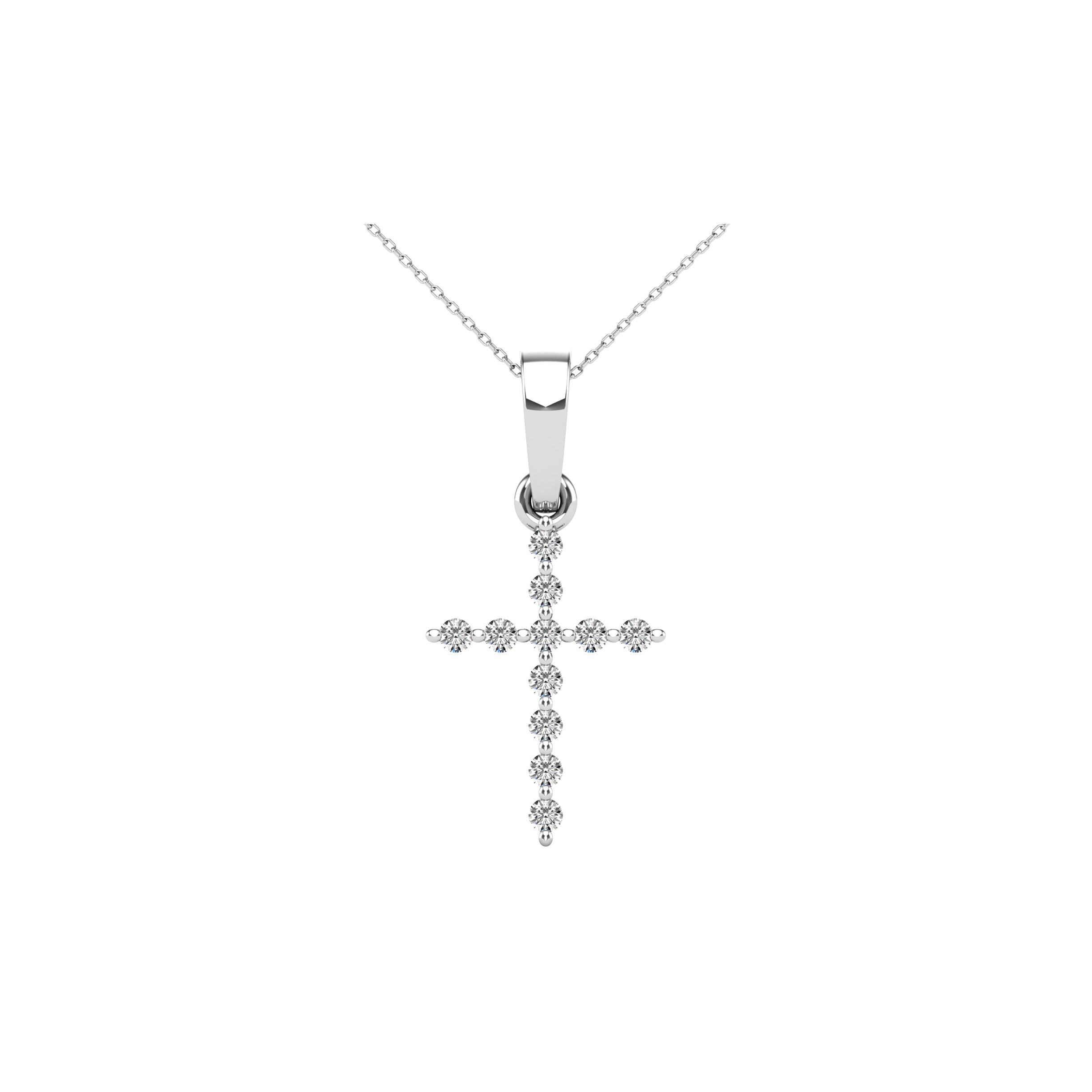 Diamond Accented Cross Pendant 1/20 Ct.Tw