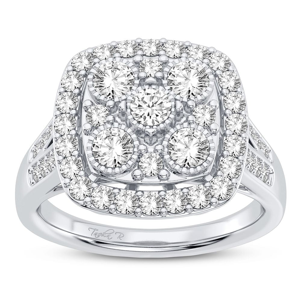 10K White Gold Dazzling 1.00Ct Diamond Ring