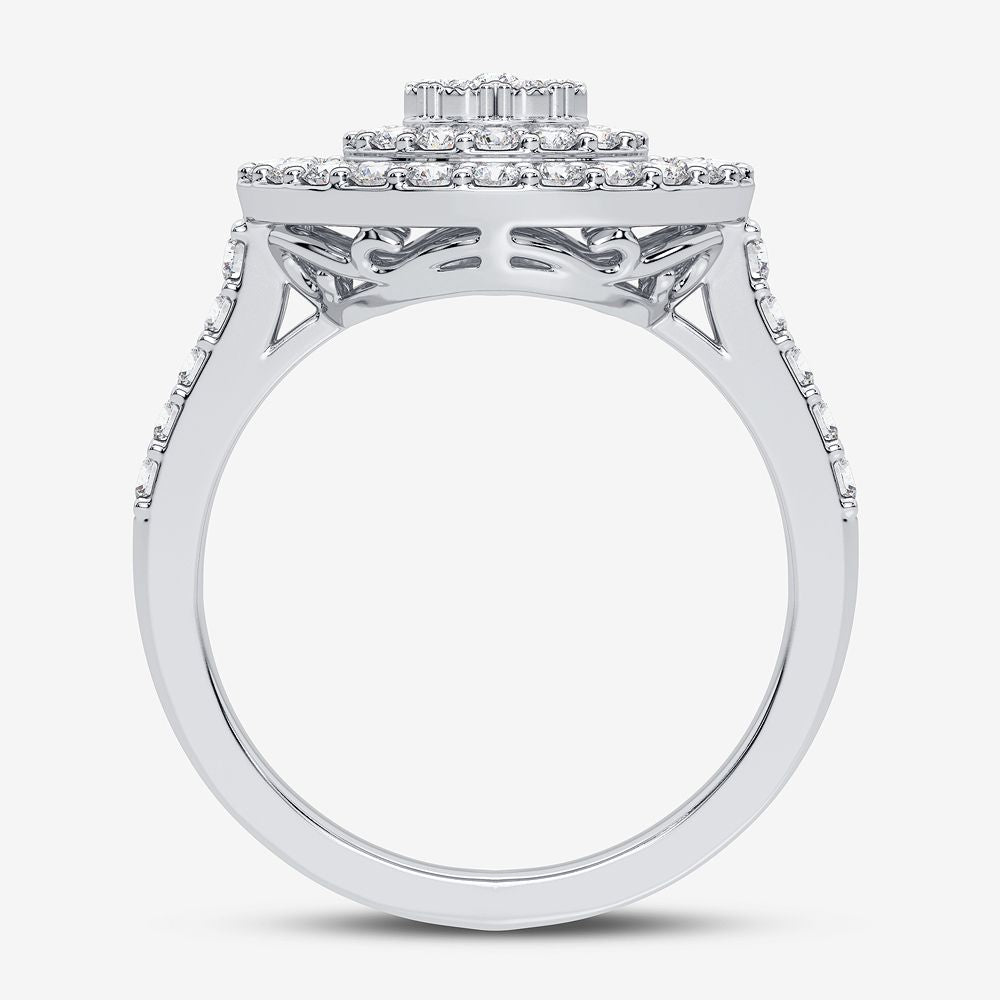 10K White Gold Exquisite 1.00Ct Diamond Ring