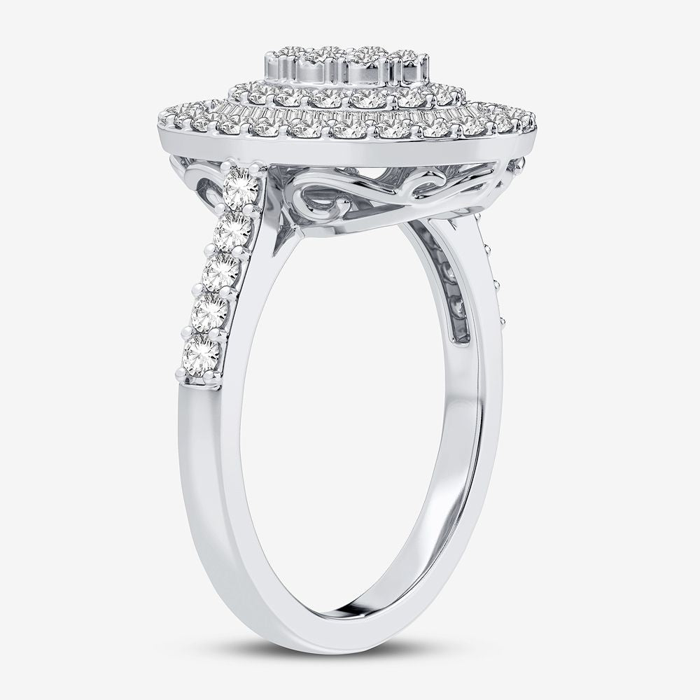 10K White Gold Elegant 1.00Ct Diamond Ring