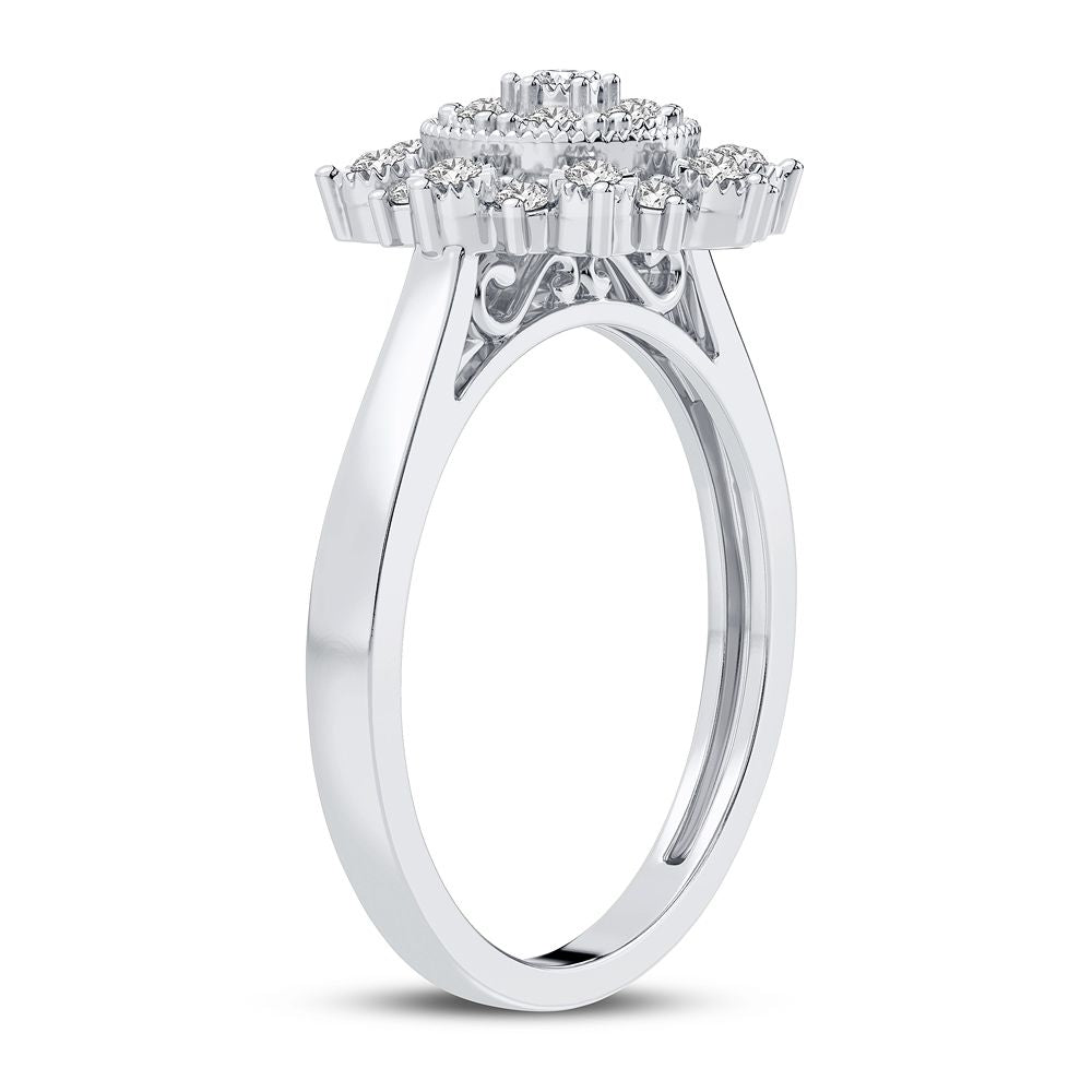 10K White Gold Magnifcnet 0.20Ct Diamond Ring