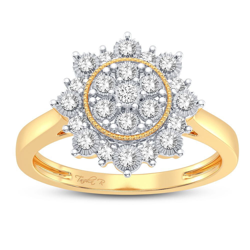 10K Yellow Gold Dazzling 0.20Ct Diamond Ring