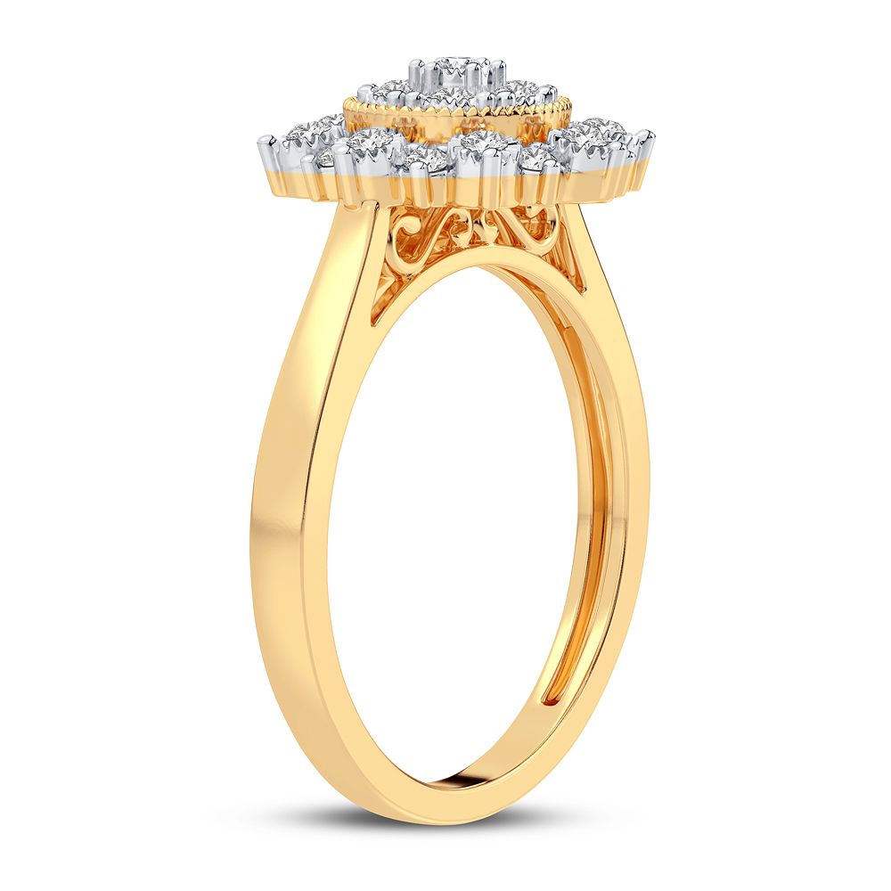 10K Yellow Gold Dazzling 0.20Ct Diamond Ring