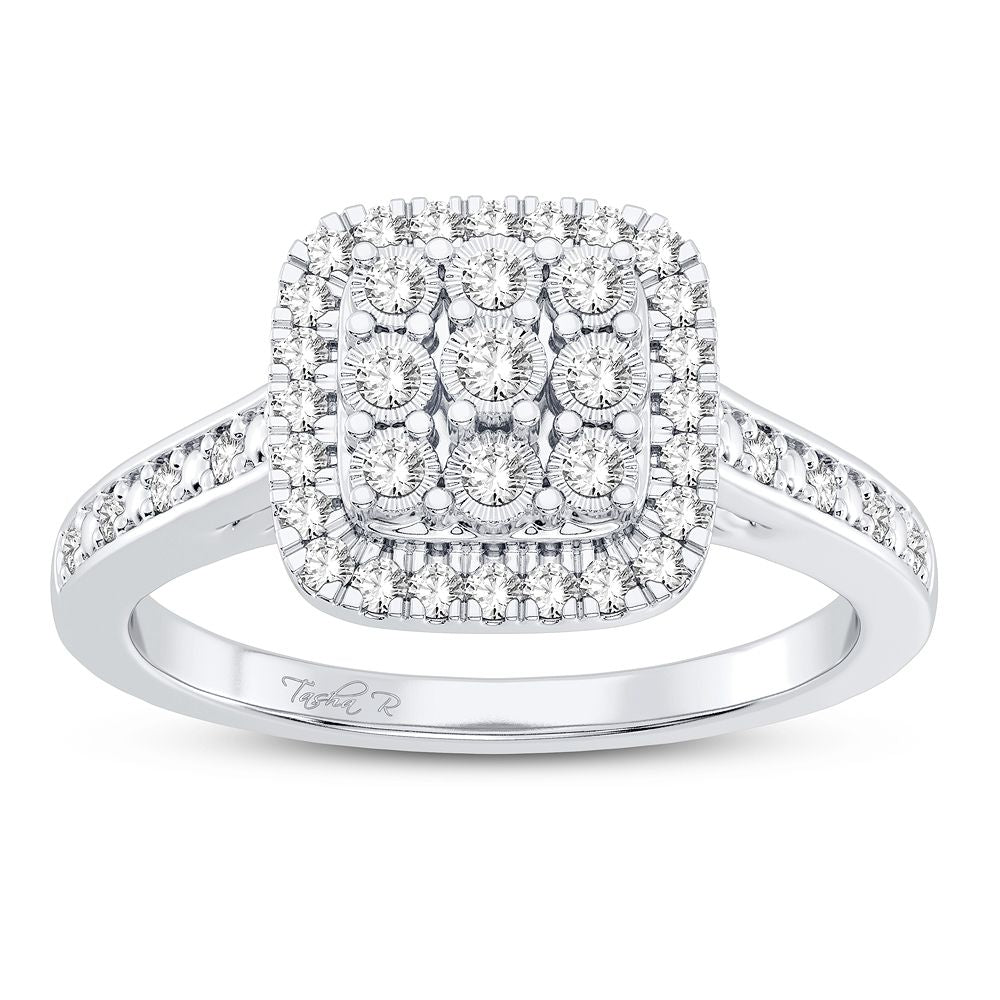 10K White Gold Beautiful 0.20Ct Diamond Ring