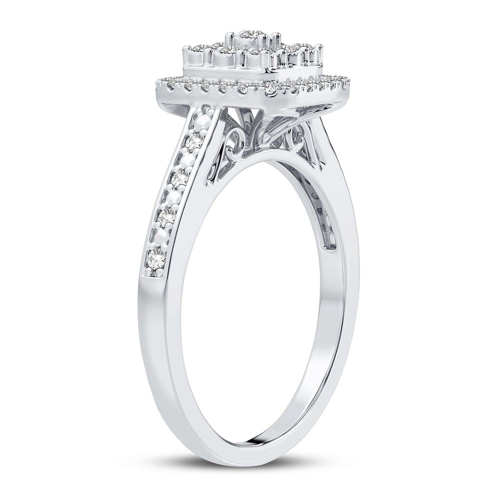 10K White Gold Beautiful 0.20Ct Diamond Ring