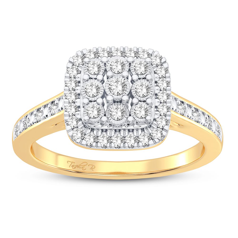 10K Yellow Gold Elegant 0.20Ct Diamond Ring