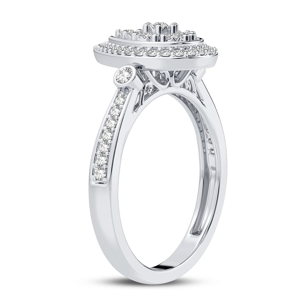 10K White Gold Beautiful 0.20Ct Diamond Ring