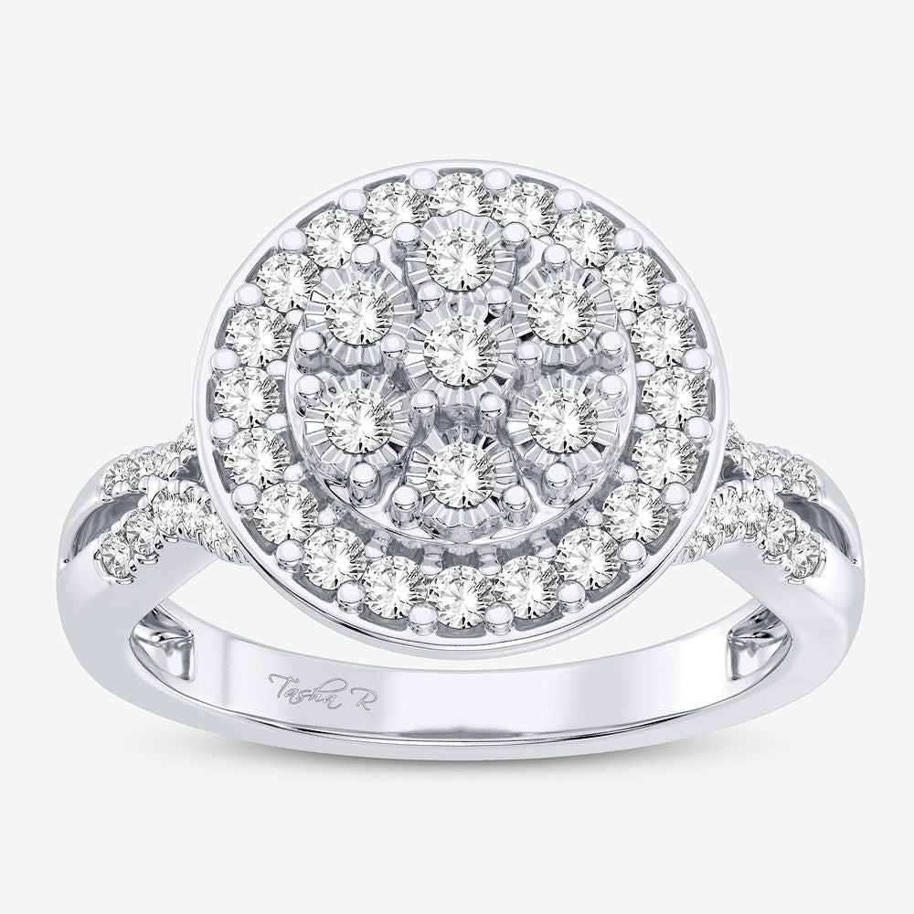 10K White Gold Dazzling 0.50Ct Diamond Ring