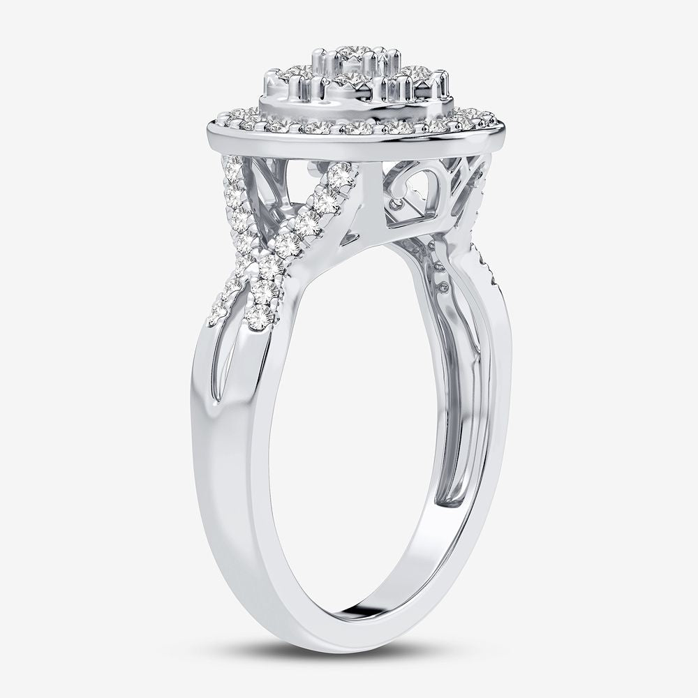 10K White Gold Dazzling 0.50Ct Diamond Ring