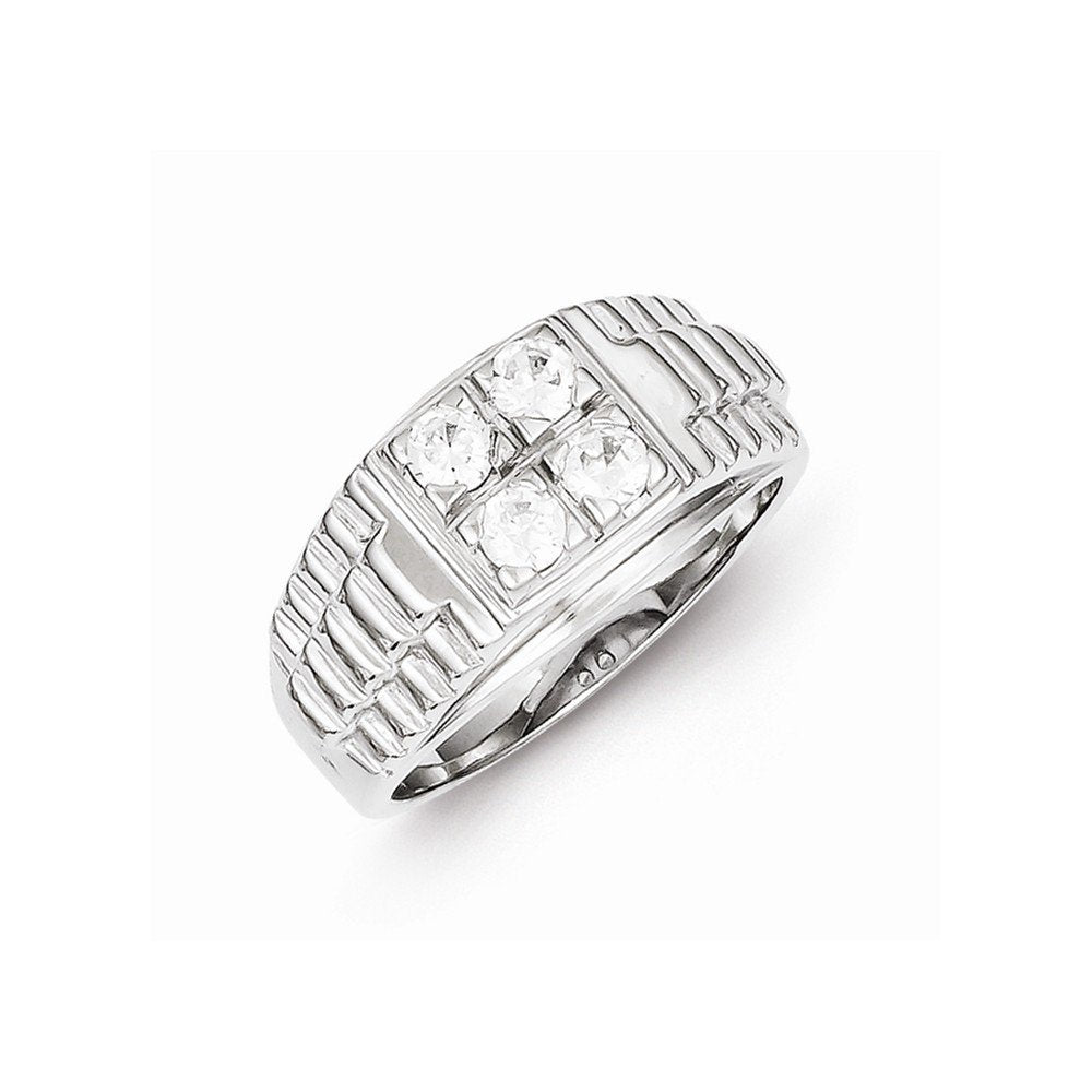 Sterling Silver Men's CZ Ring QR1287