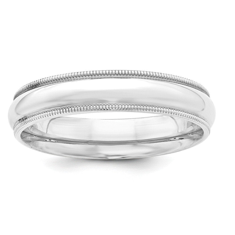 Sterling Silver 5mm Milgrain Comfort Fit Band QCFM050