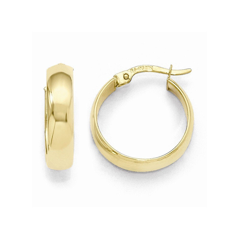 10k Polished Hinged Hoop Earrings