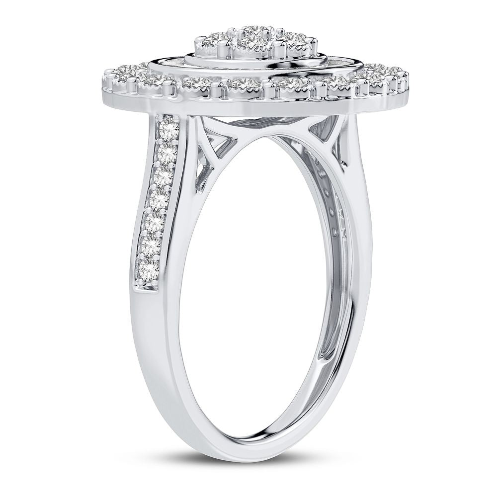 10K White Gold Elegant 0.50Ct Diamond Ring