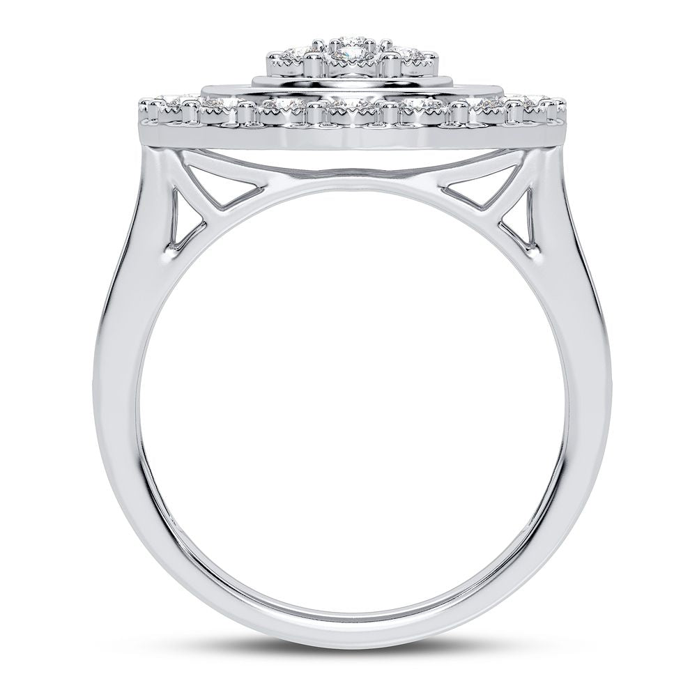 10K White Gold Elegant 0.50Ct Diamond Ring