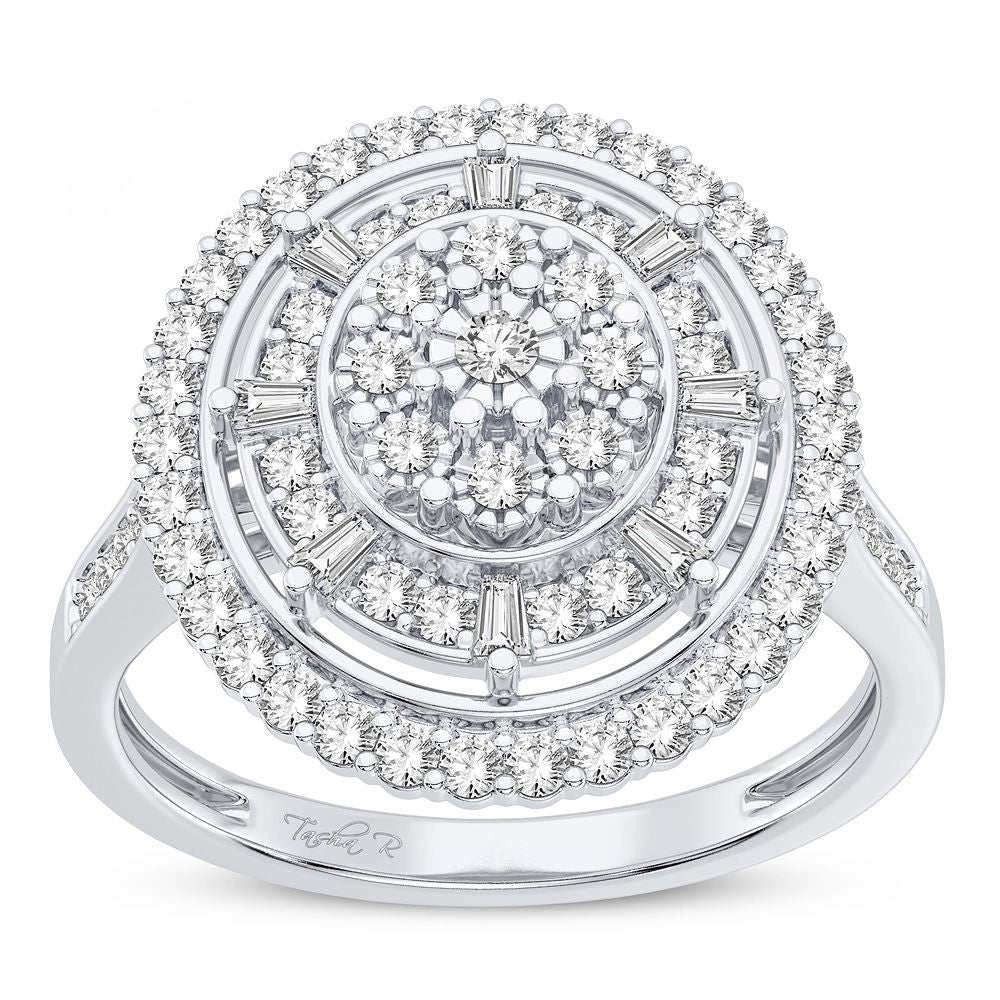 10K White Gold Elegant 0.50Ct Diamond Ring