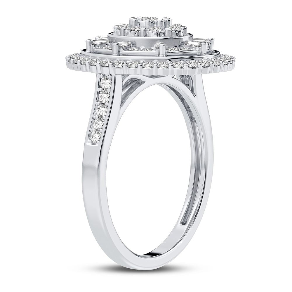 10K White Gold Elegant 0.50Ct Diamond Ring