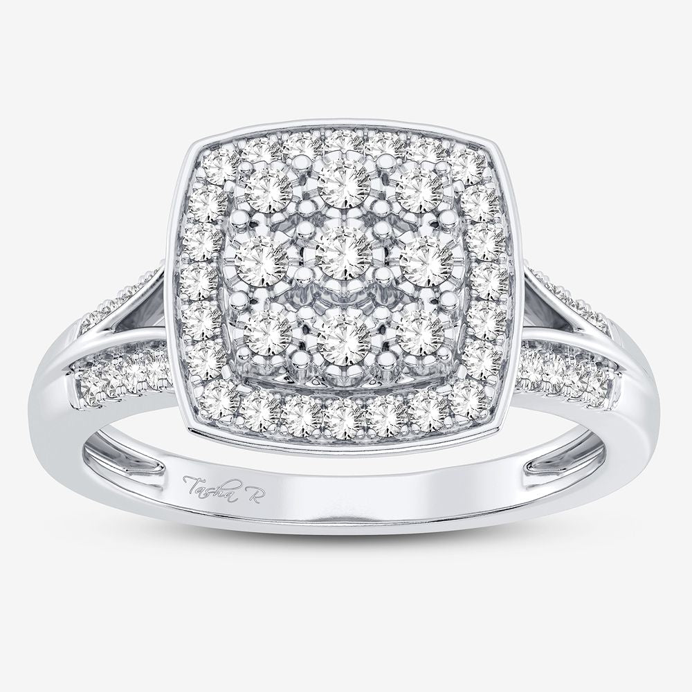 10K White Gold Dazzling 0.25Ct Diamond Ring