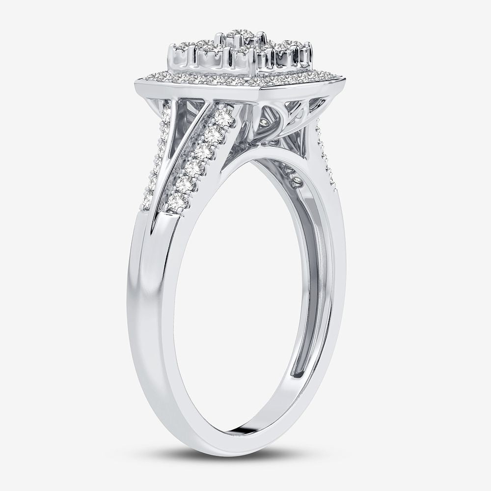 10K White Gold Dazzling 0.25Ct Diamond Ring