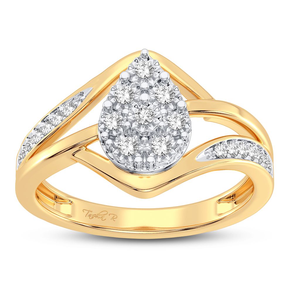 10K Yellow Gold Gorgeous 0.10Ct Diamond Ring