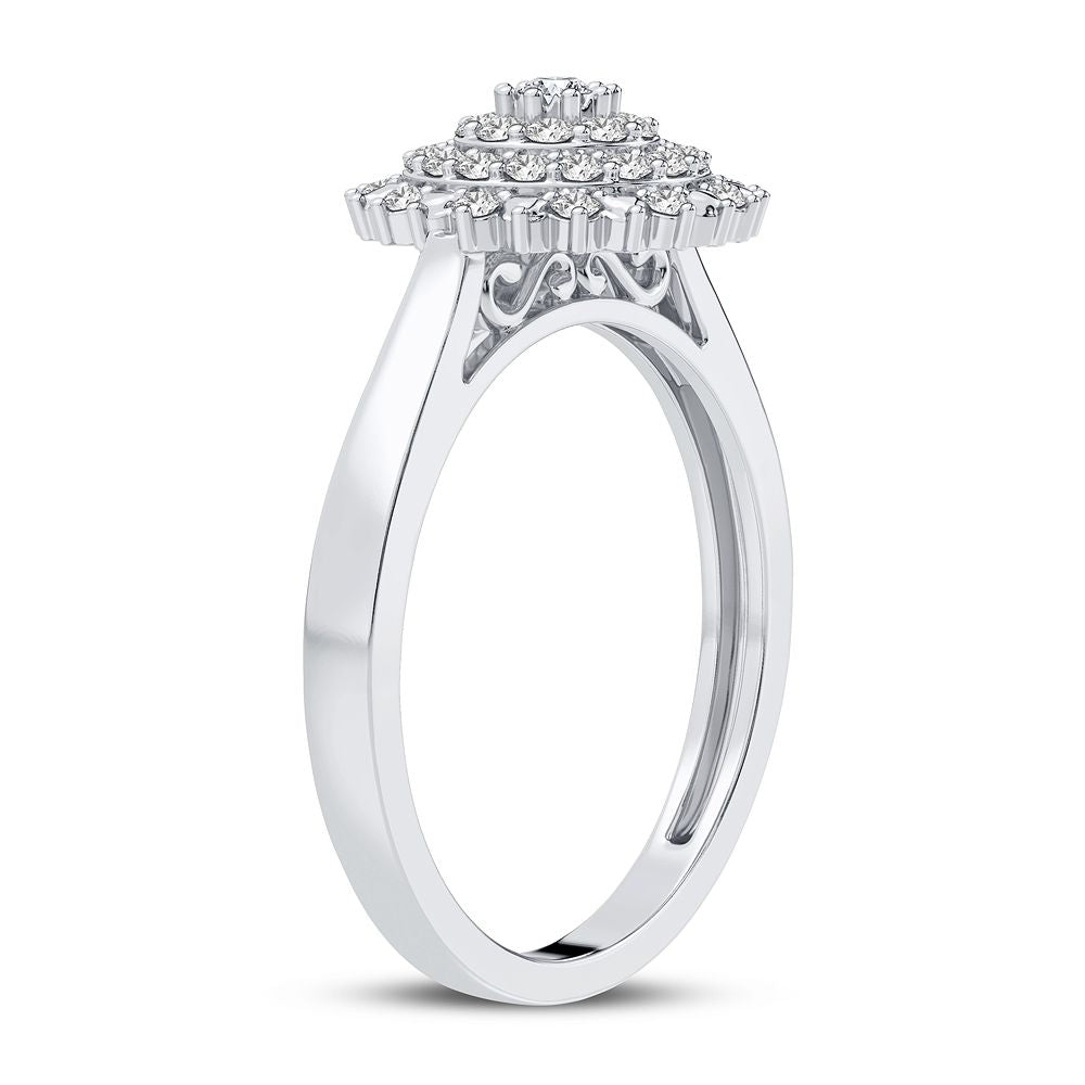 10K White Gold Elegant 0.25Ct Diamond Ring