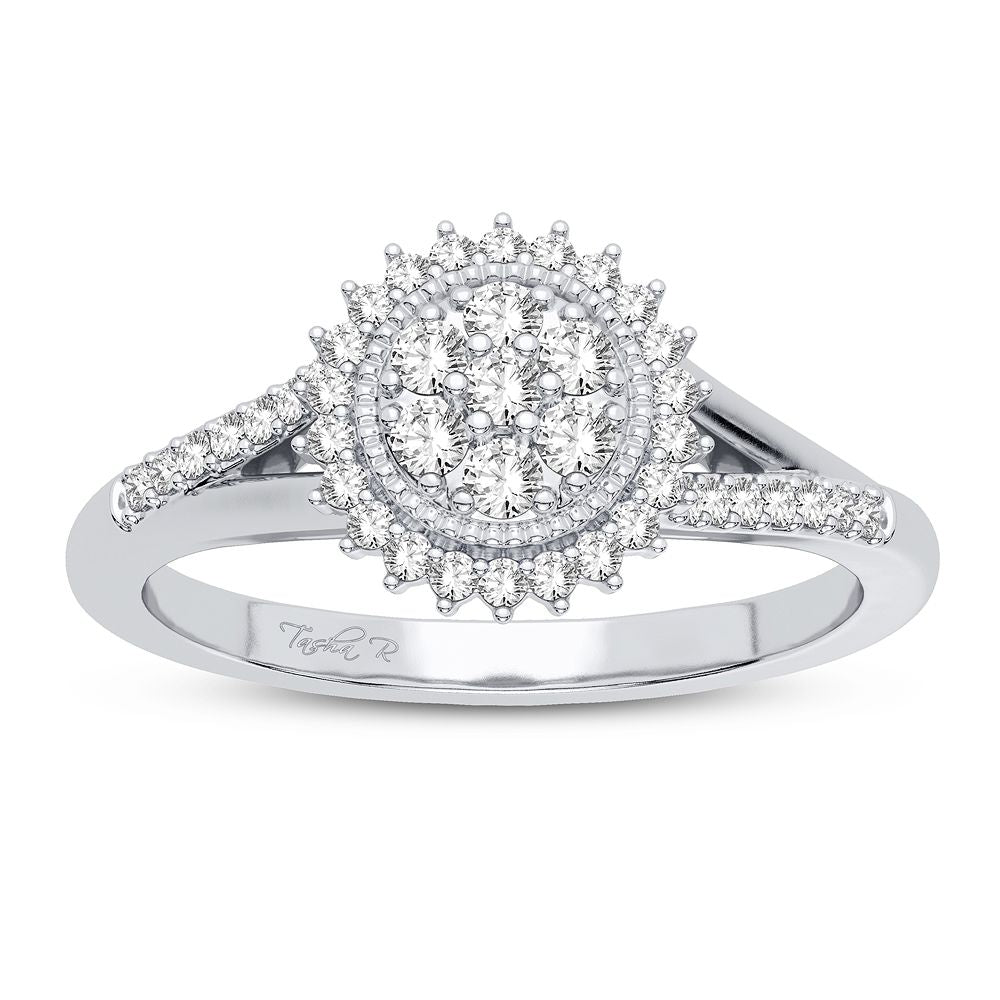 10K White Gold Magnifcnet 0.25Ct Diamond Ring