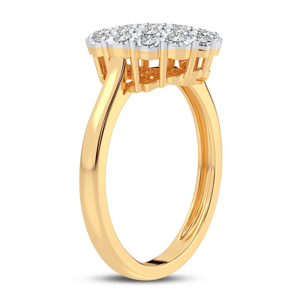 10K Yellow Gold Dazzling 0.10Ct Diamond Ring