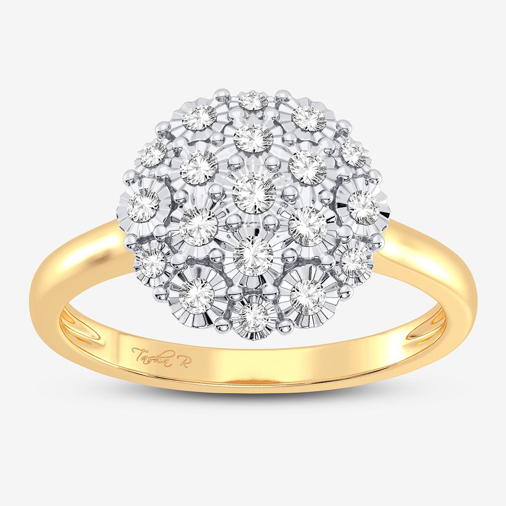 10K Yellow Gold Exquisite 0.11Ct Diamond Ring