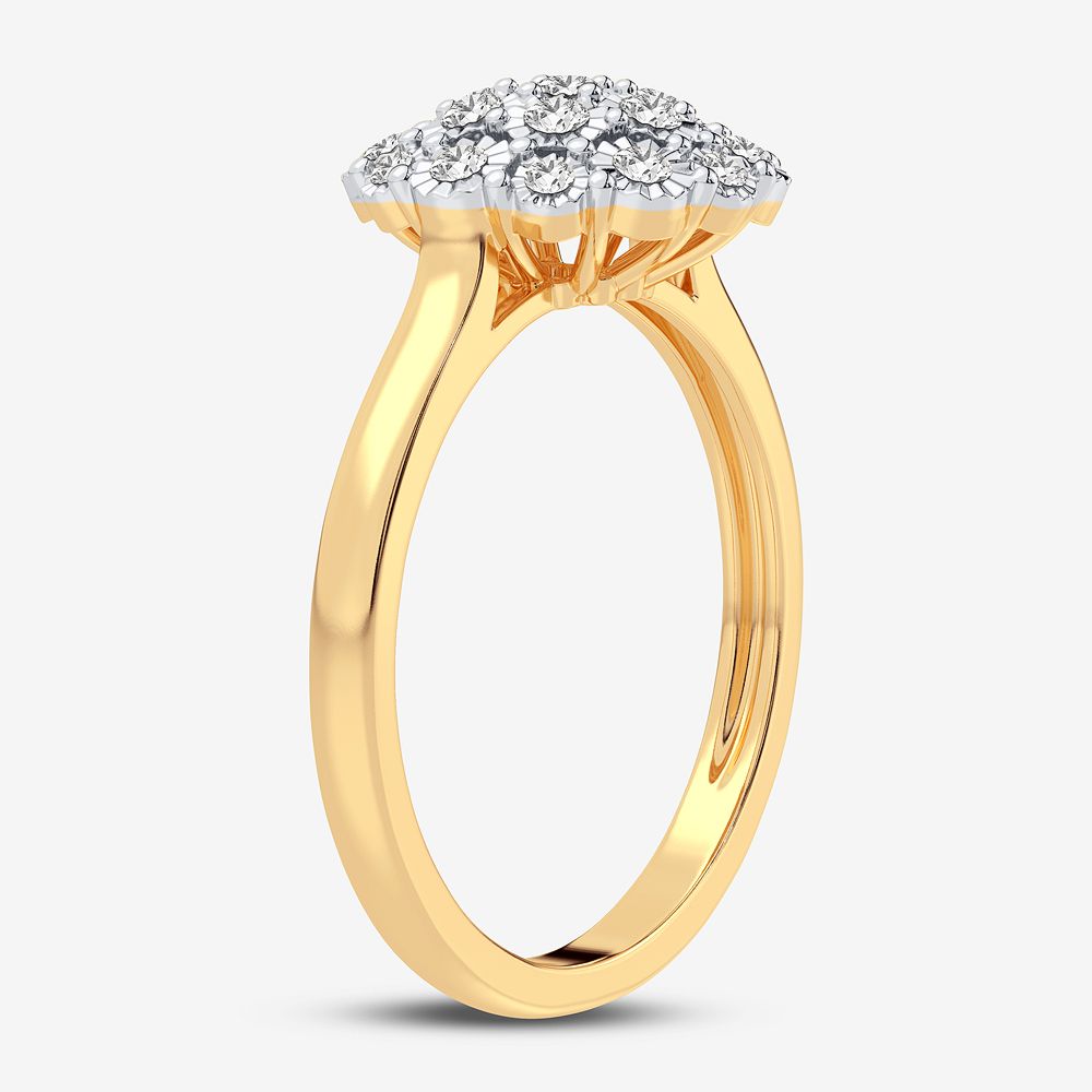 10K Yellow Gold Exquisite 0.11Ct Diamond Ring