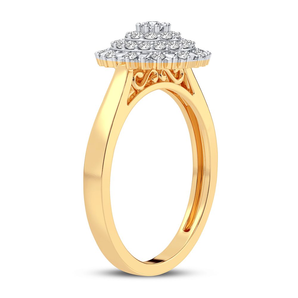 10K Yellow Gold Dazzling 0.25Ct Diamond Ring