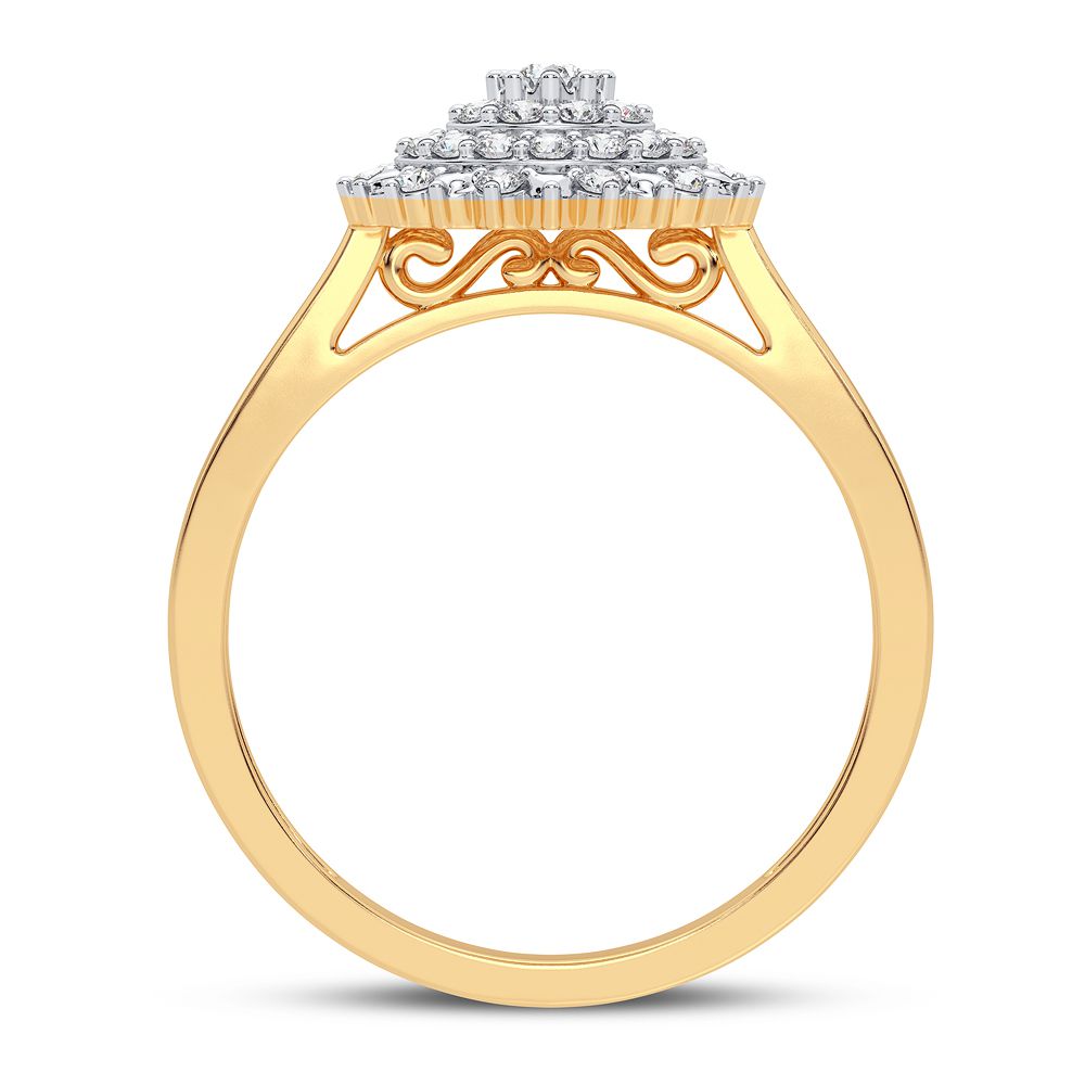 10K Yellow Gold Dazzling 0.25Ct Diamond Ring