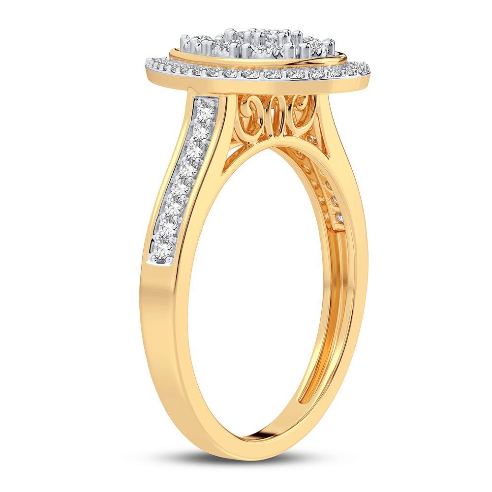 10K Yellow Gold Exquisite 0.10Ct Diamond Ring