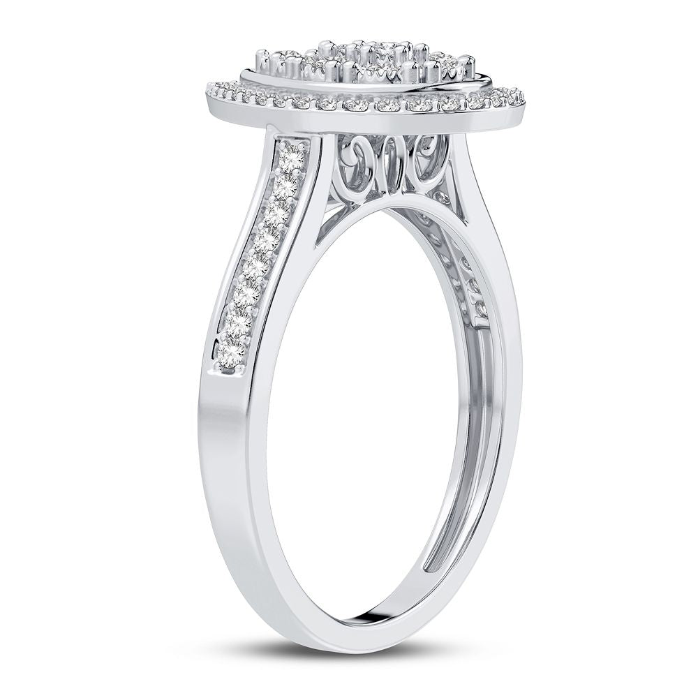 10K White Gold Exquisite 0.10Ct Diamond Ring