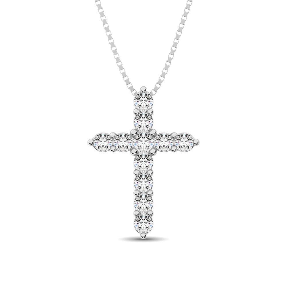 Diamond 1/3 Ct.Tw. Cross Pendant in 14K White Gold