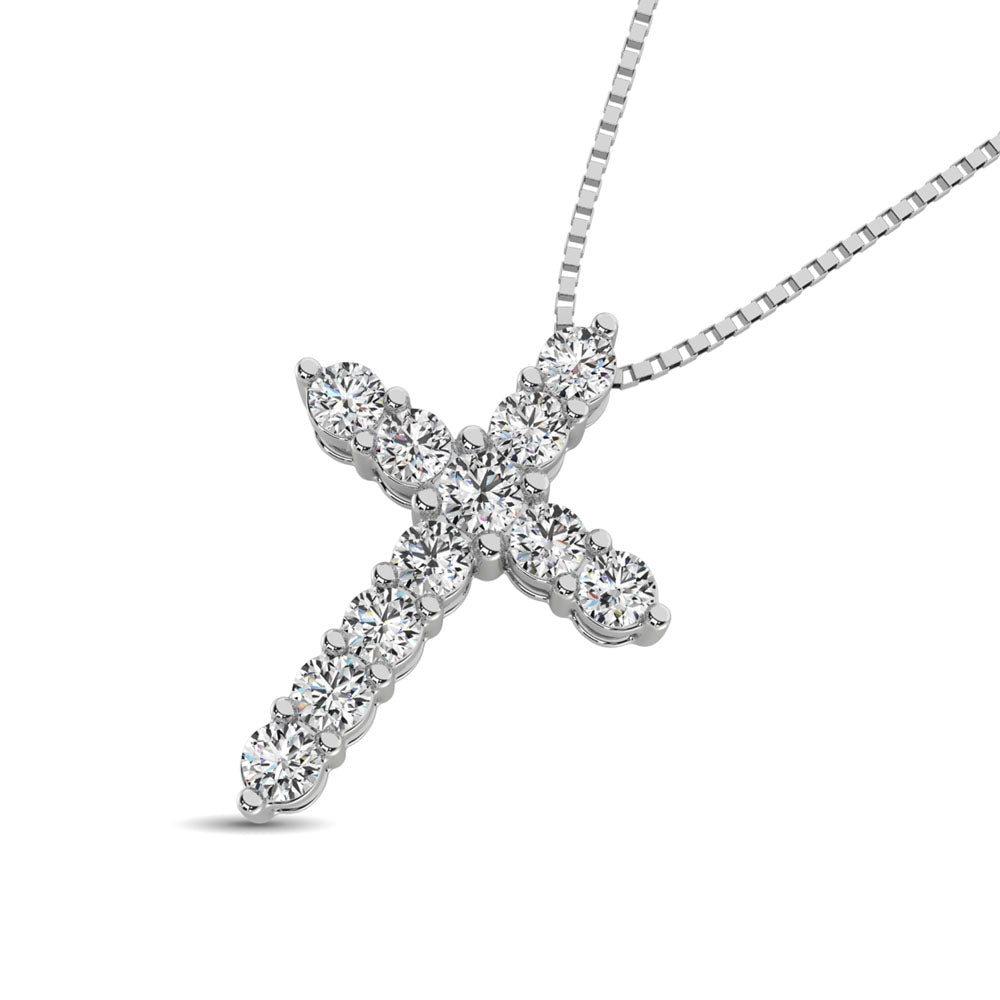 Diamond 1/3 Ct.Tw. Cross Pendant in 14K White Gold