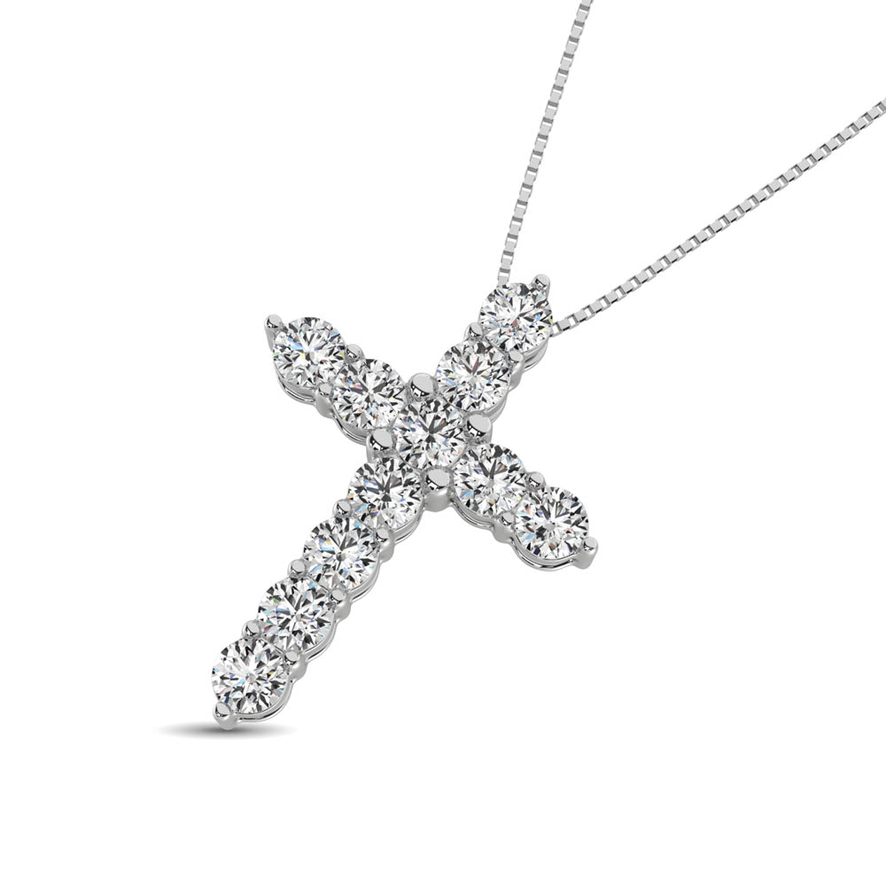 Diamond 1 1/8 Ct.Tw. Cross Pendant in 14K White Gold