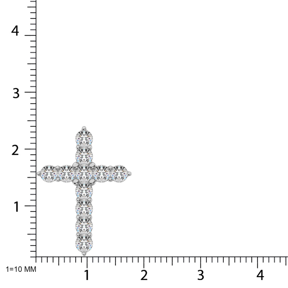 Diamond 1 1/8 Ct.Tw. Cross Pendant in 14K White Gold