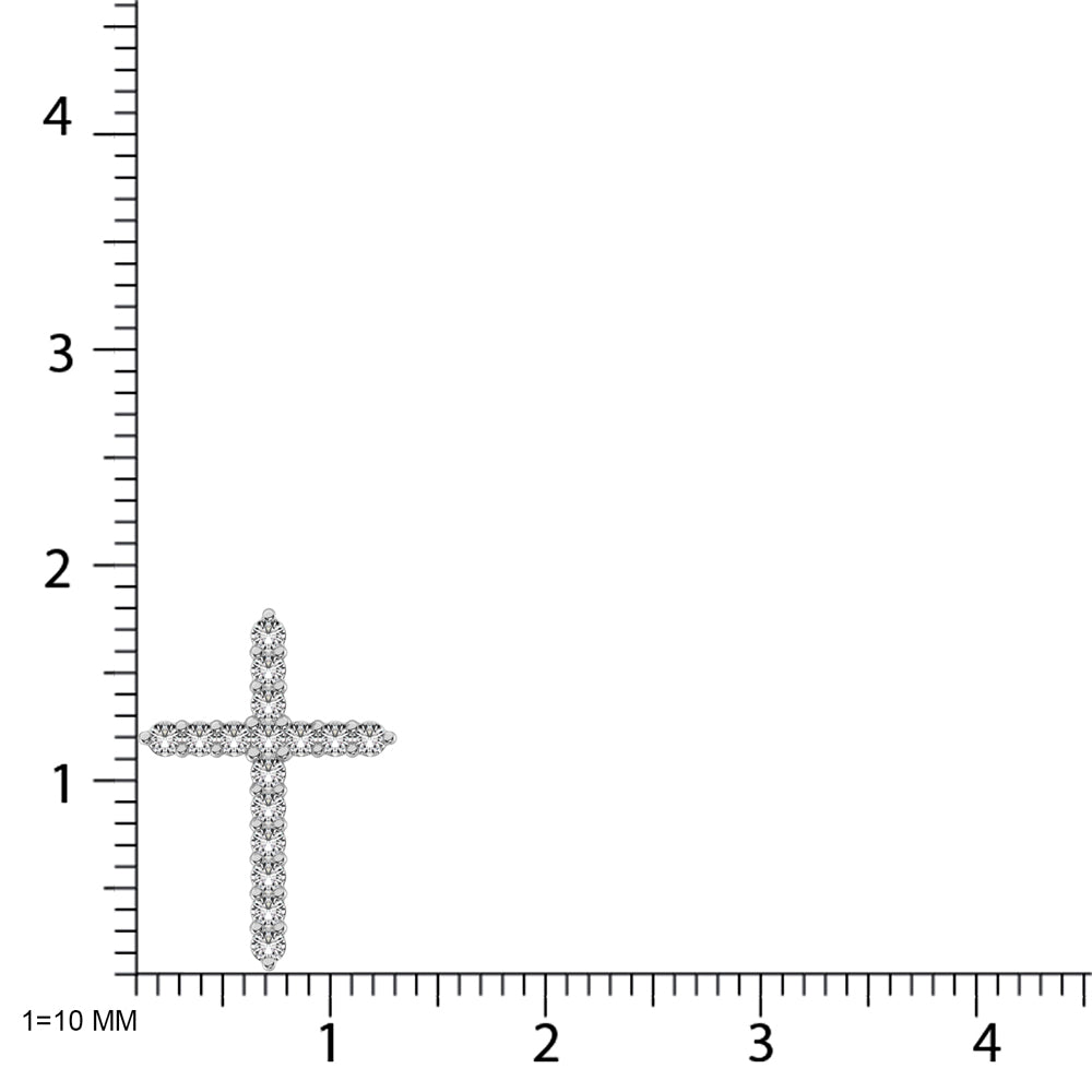 Diamond 2/7 Ct.Tw. Cross Pendant in 14K White Gold