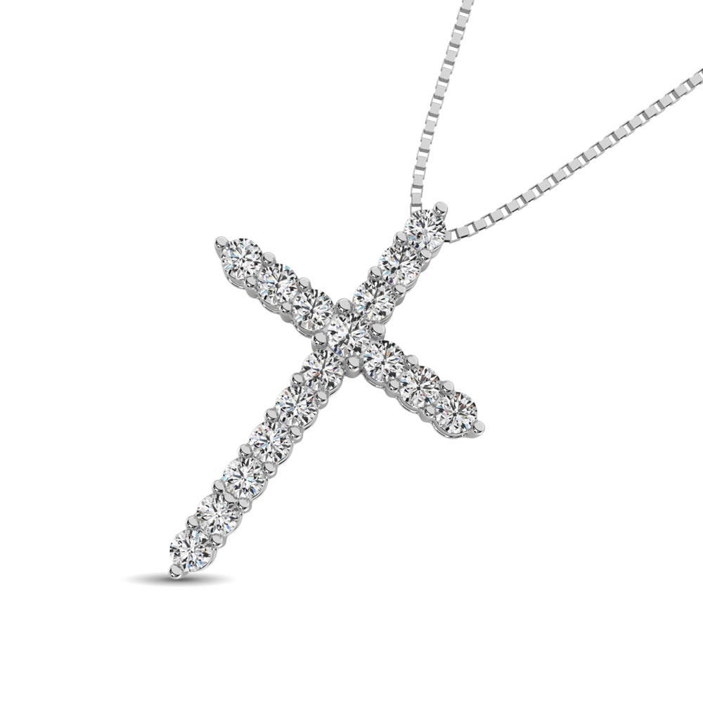 Diamond 1/2 Ct.Tw. Cross Pendant in 14K White Gold