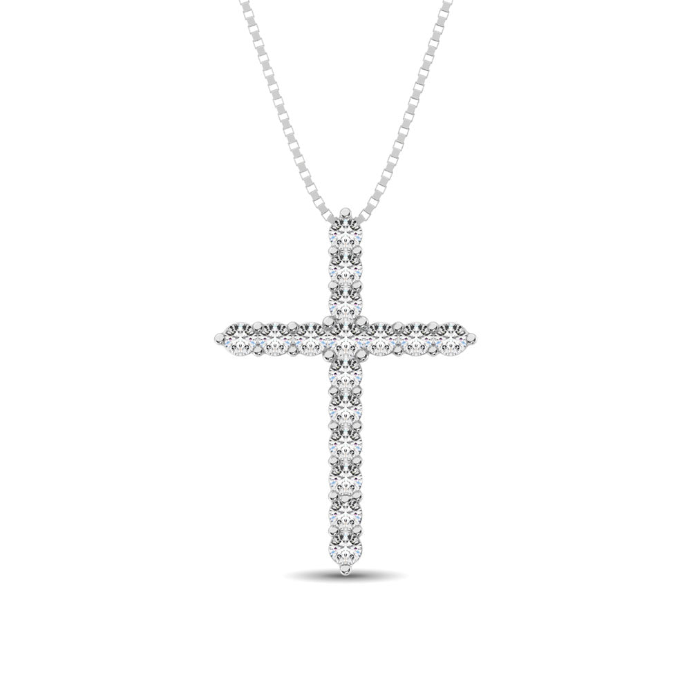 Diamond 1 Ct.Tw. Cross Pendant in 14K White Gold