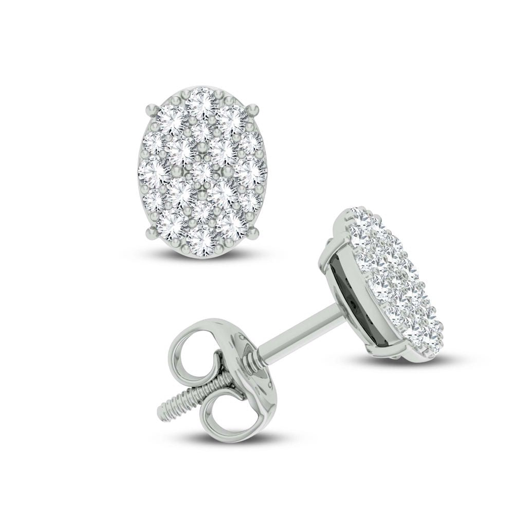 14K White Gold 0.40Ct Diamond Earring