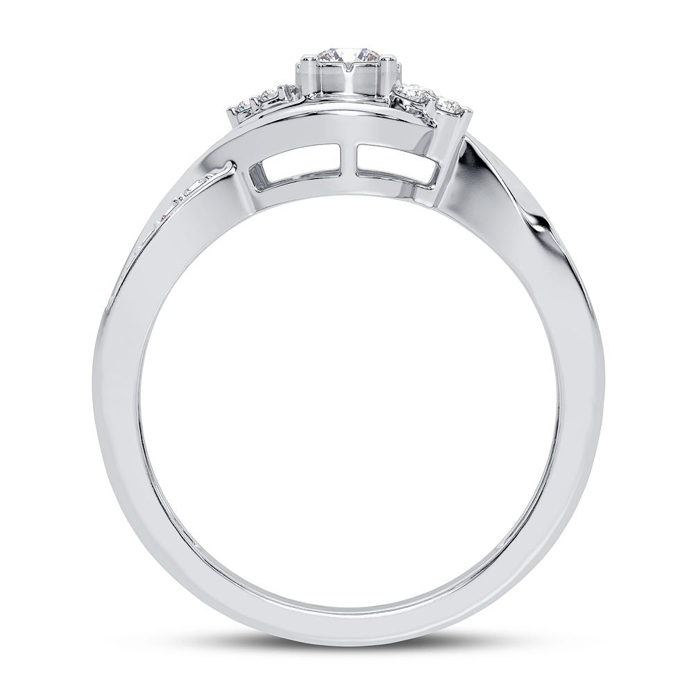 10K White Gold Exquisite 0.25Ct Diamond Ring