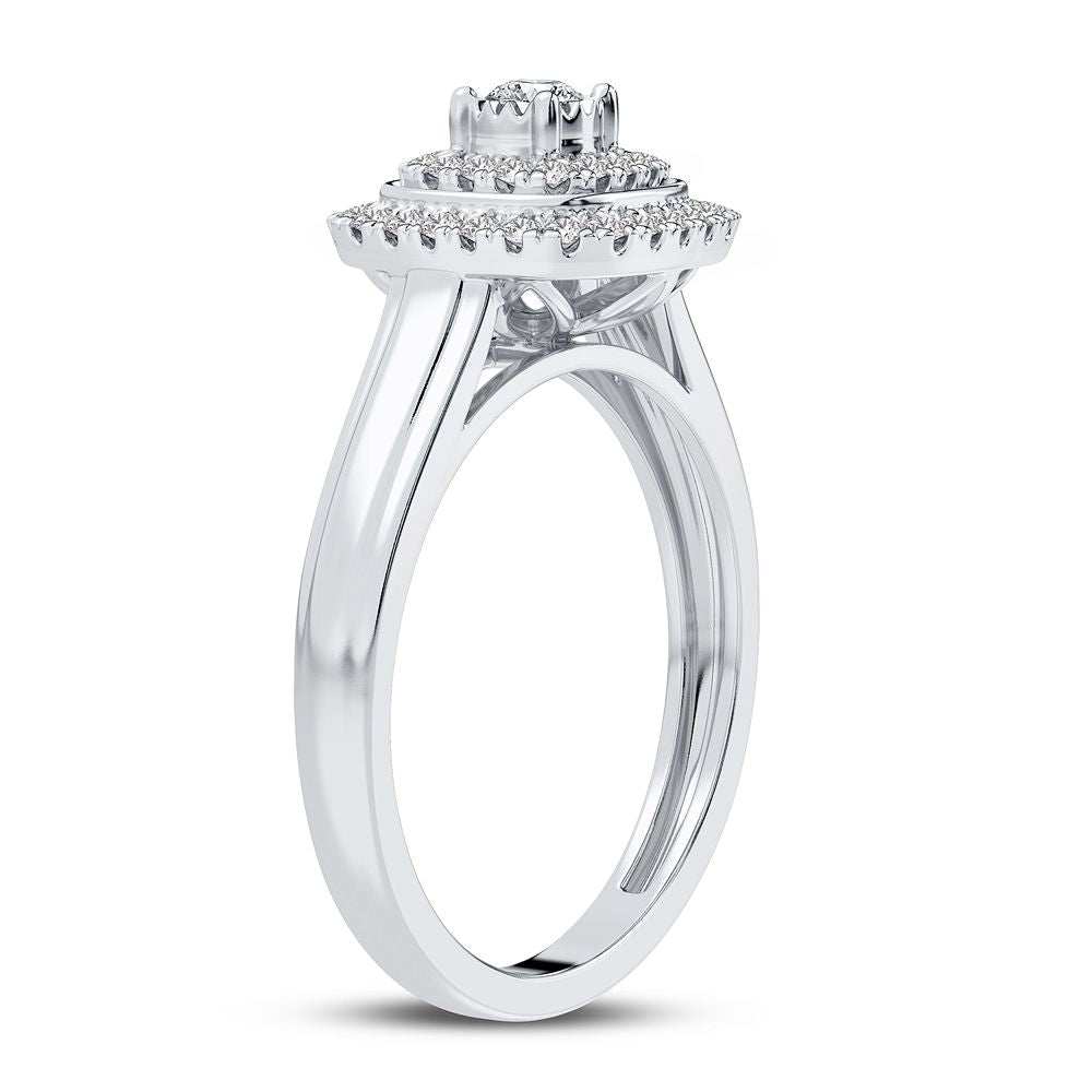 10K White Gold Elegant 0.25Ct Diamond Ring