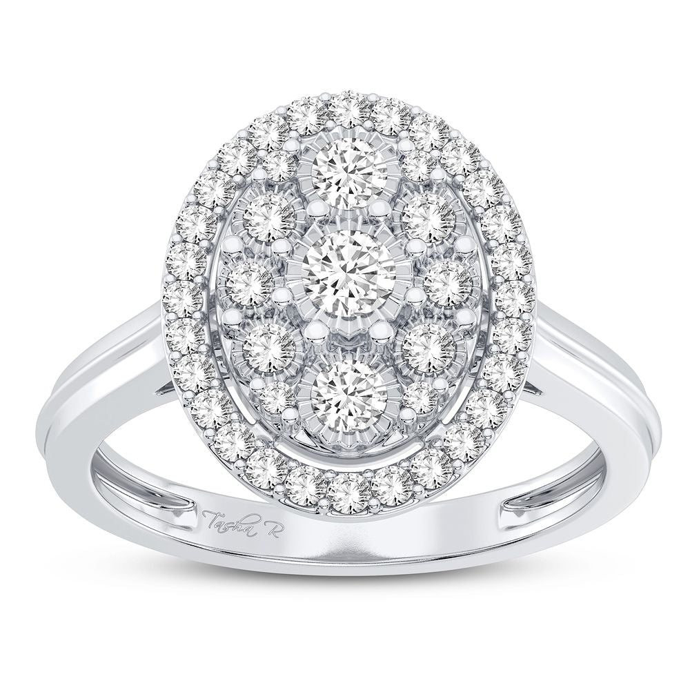 10K White Gold Dazzling 0.25Ct Diamond Ring