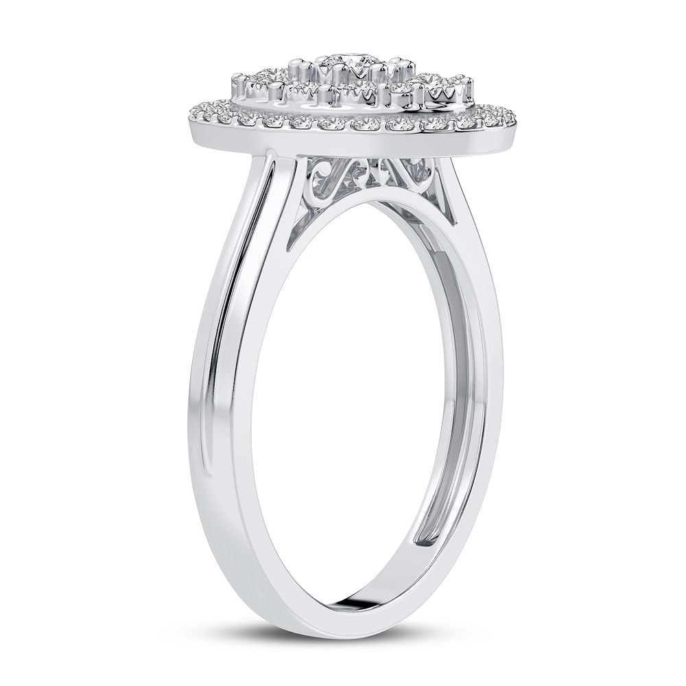 10K White Gold Dazzling 0.25Ct Diamond Ring