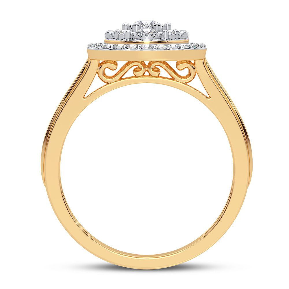 10K Yellow Gold Exquisite 0.25Ct Diamond Ring