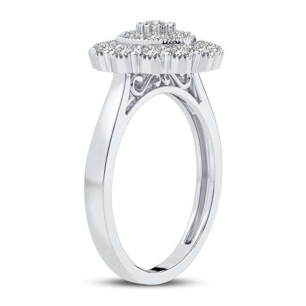 10K White Gold Gorgeous 0.28Ct Diamond Ring